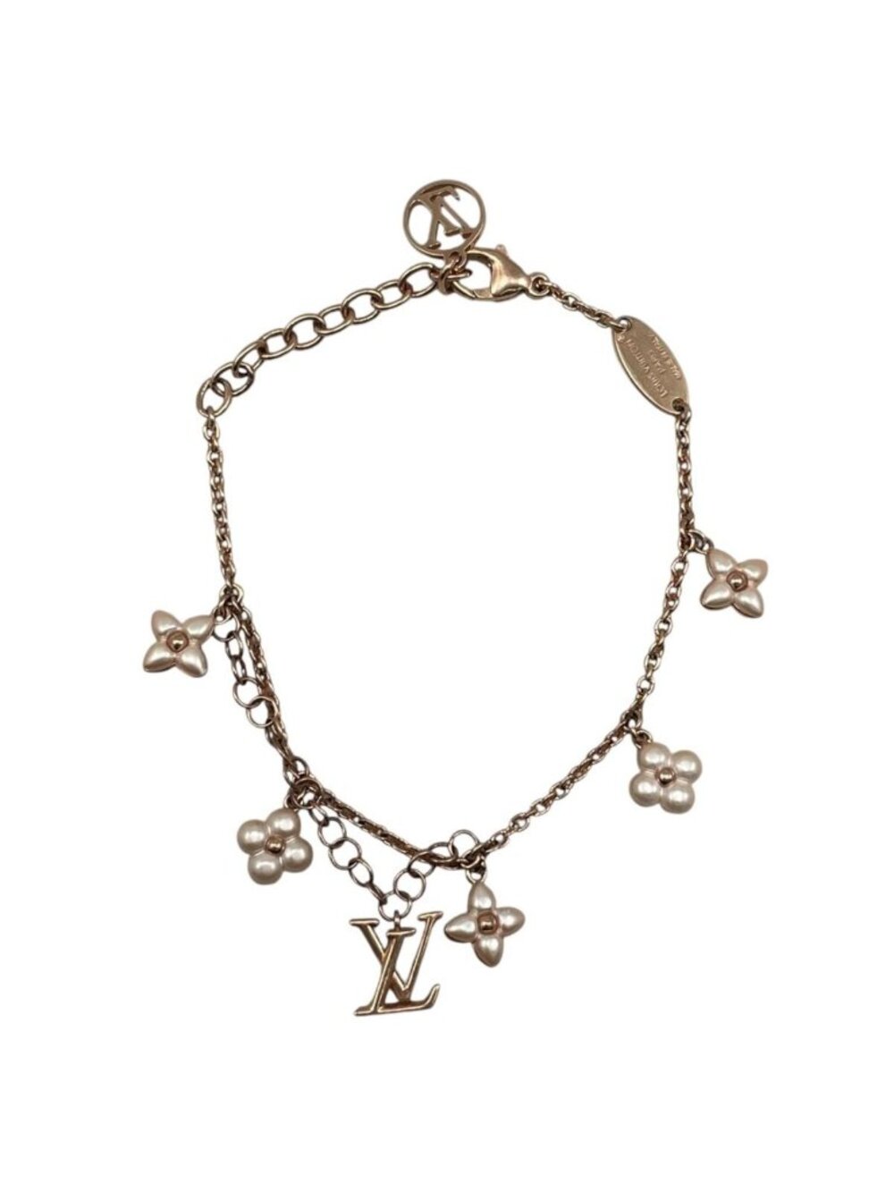 Louis Vuitton Bracelet LV Floragram Monogram Flower Pearl Rose Gold